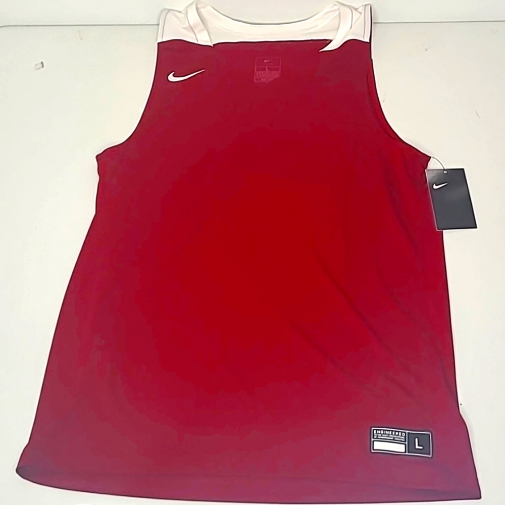 Nike Women's Team Engineered Burgundy/White Basketball Jersey Tank Size L